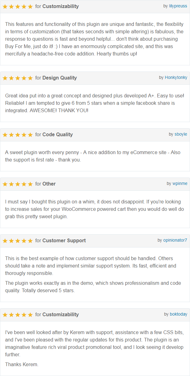 Buy For Me Plugin - Customer Reviews 2